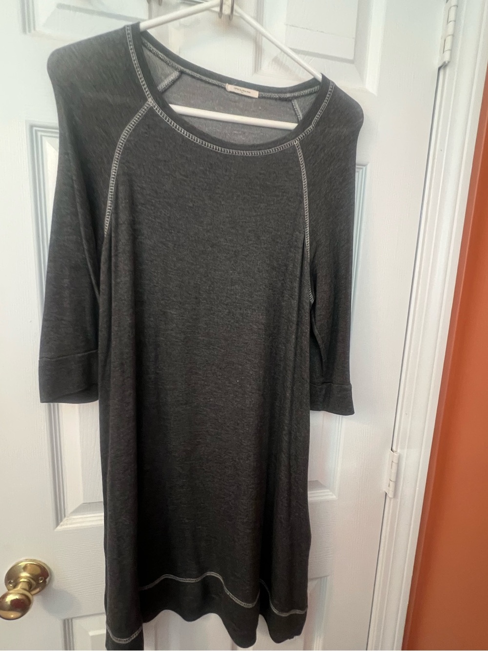 12 Pm By Mon Ami Gray Midi Tunic Dress